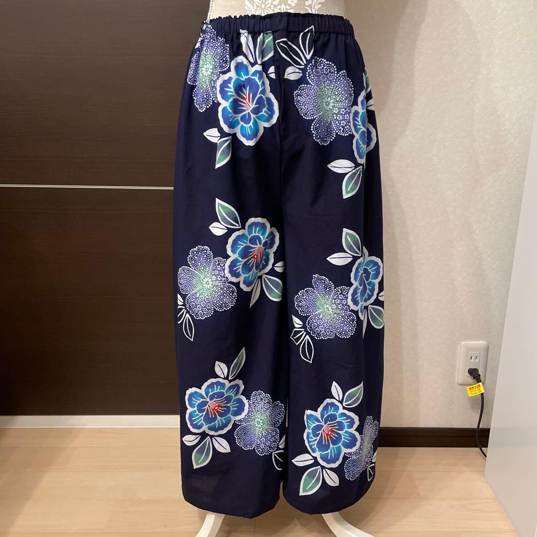 新品反物★着物リメイク 浴衣リメイク ショートチュニック パンツ　サラッと生地