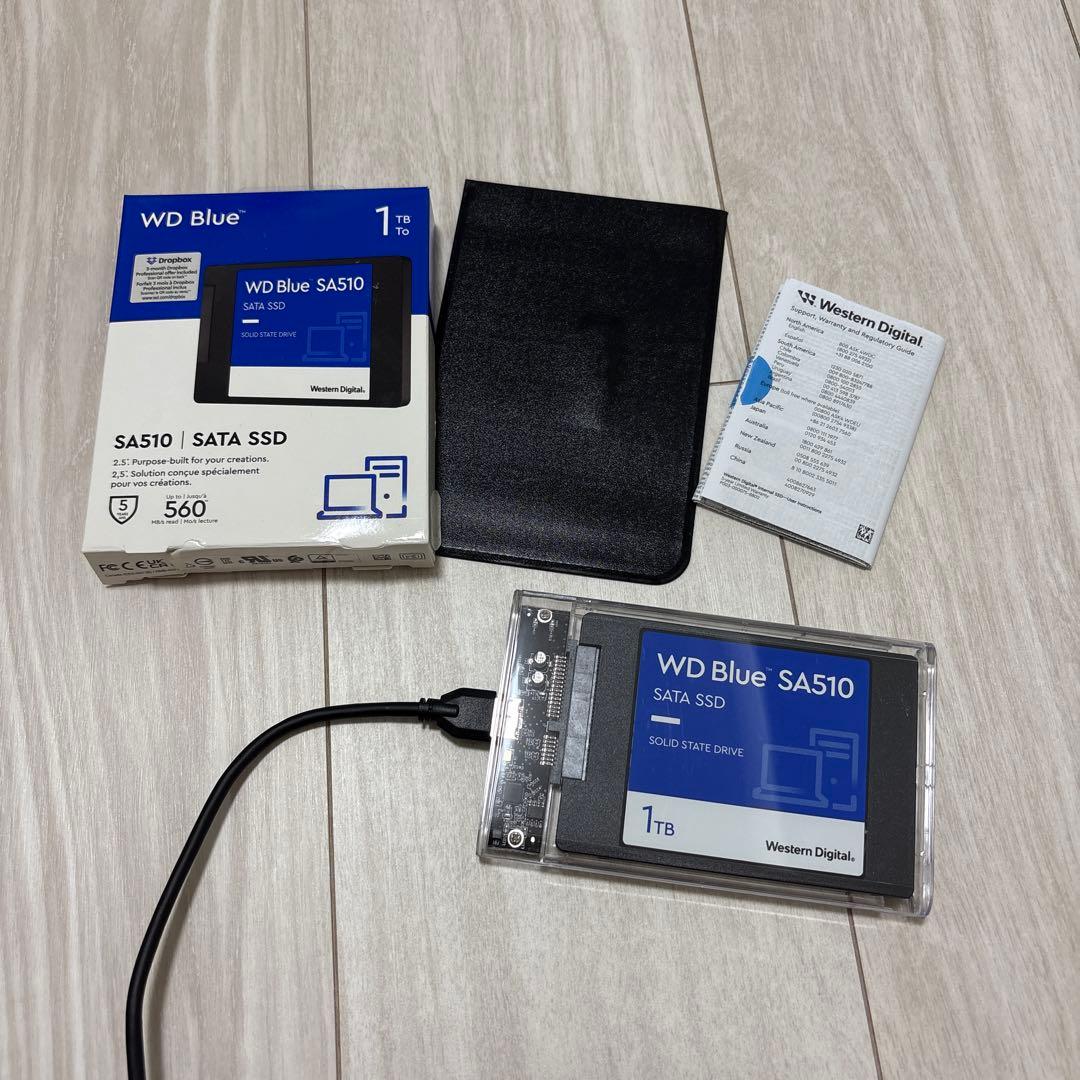 WD Blue SA510 1TB SATA SSD 2.5インチ　ケース付き
