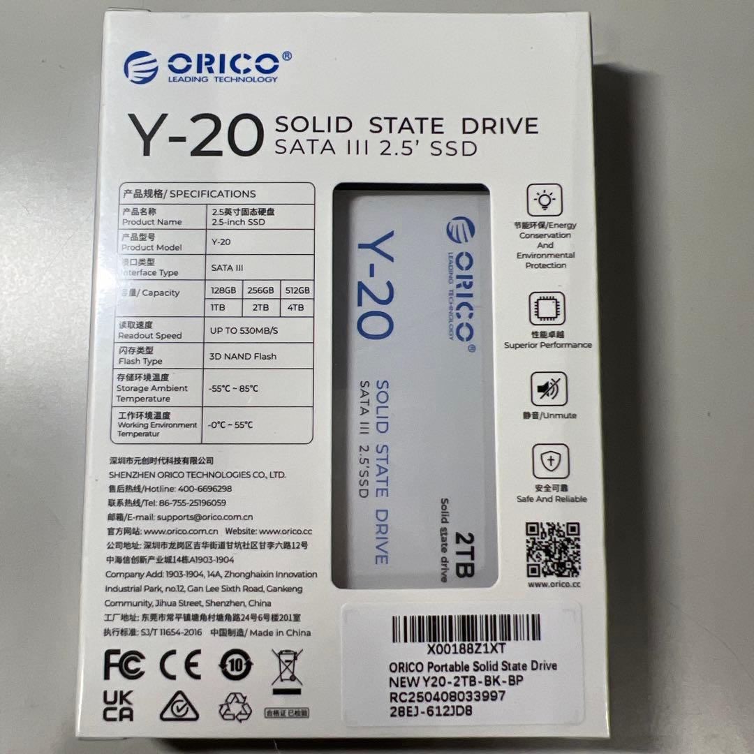 G917 ORICO Y-20 2TB SATA III 内蔵SSD　新品未使用