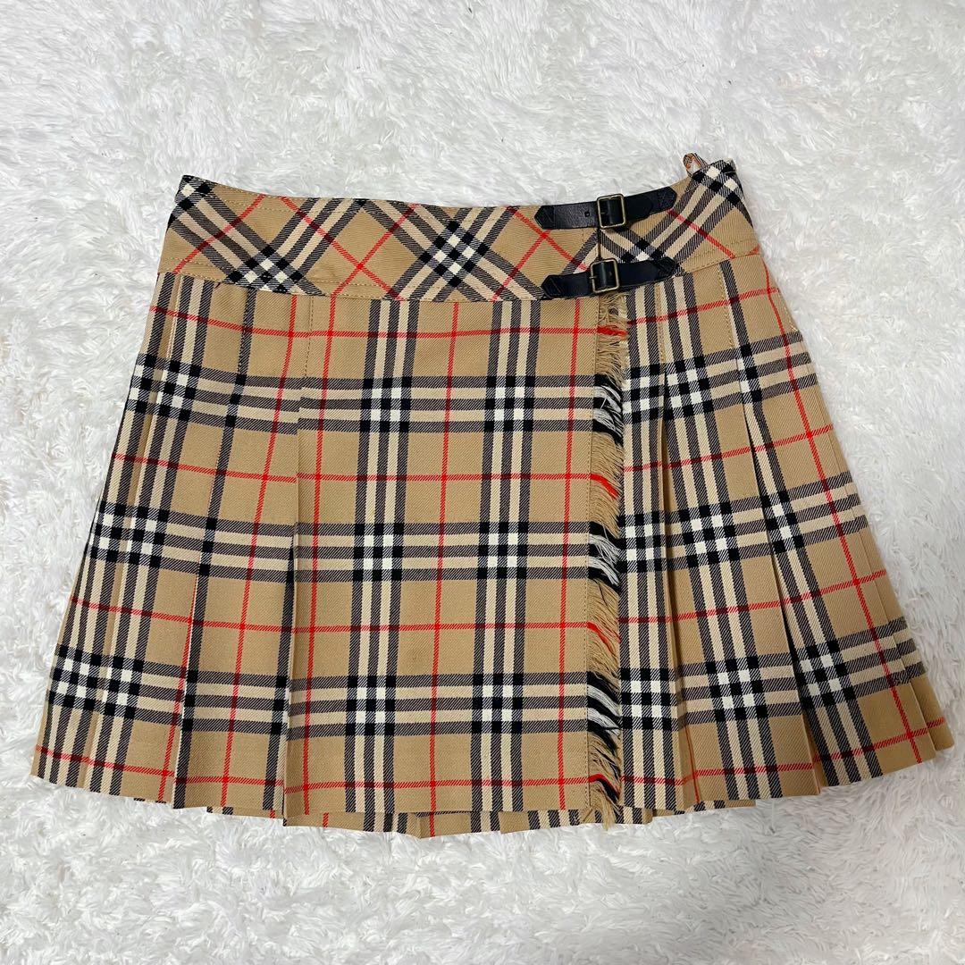美品✨　バーバリーブルーレーベル　プリーツスカート　ミニ　ノバチェック