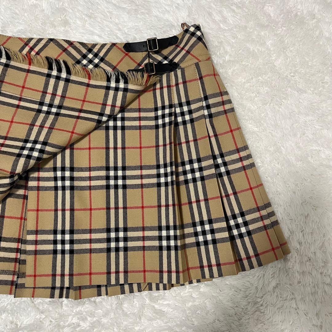 美品✨　バーバリーブルーレーベル　プリーツスカート　ミニ　ノバチェック