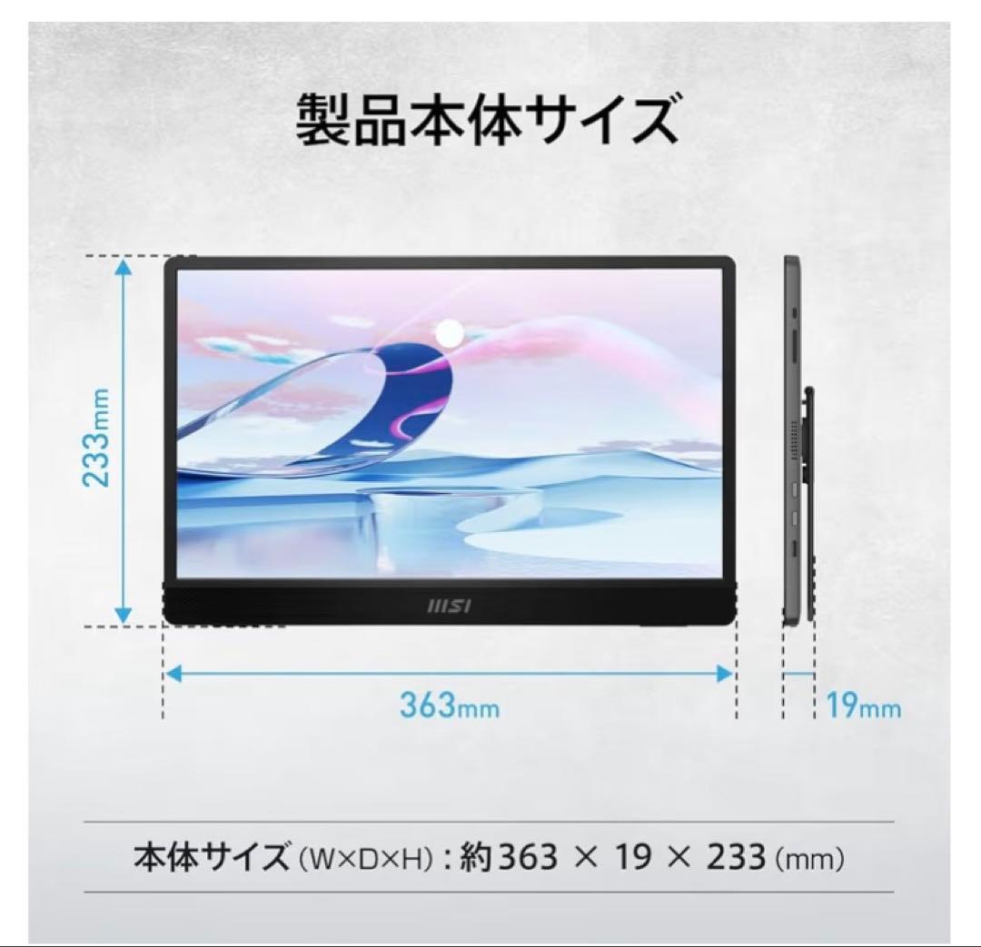 MSI PRO MP161 E2 15.6インチモニター