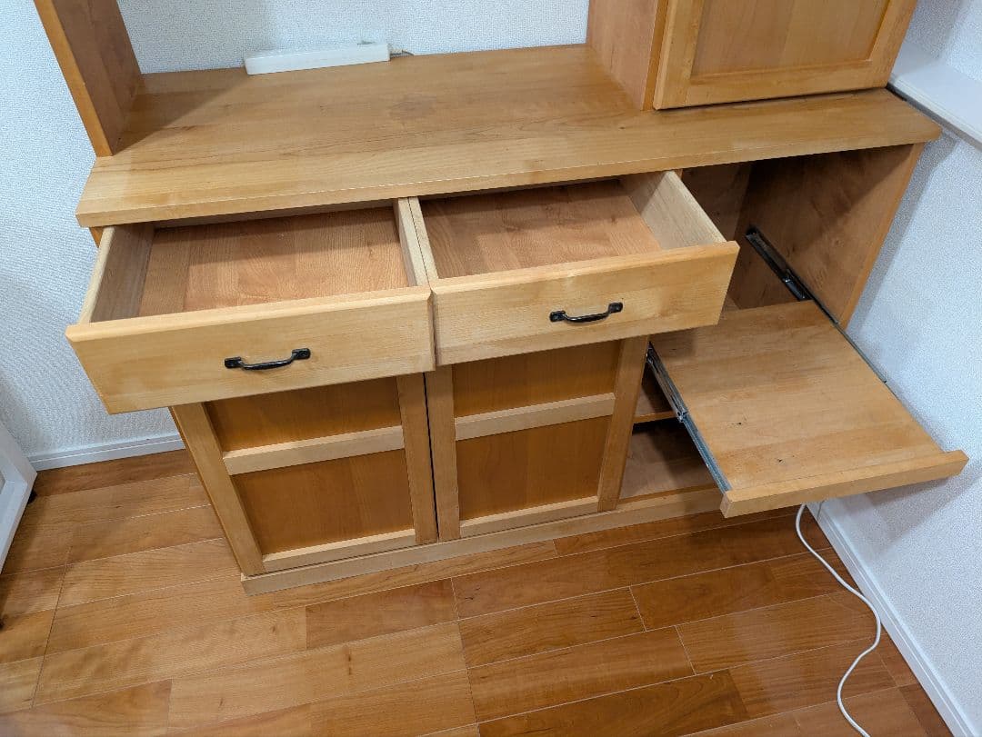 モモナチュラル 食器棚 VIBO カップボード アルダー材 送料込