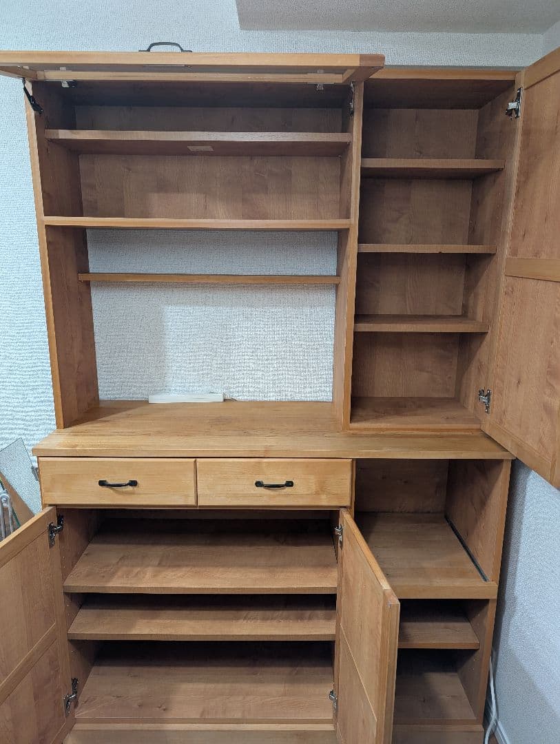 モモナチュラル 食器棚 VIBO カップボード アルダー材 送料込