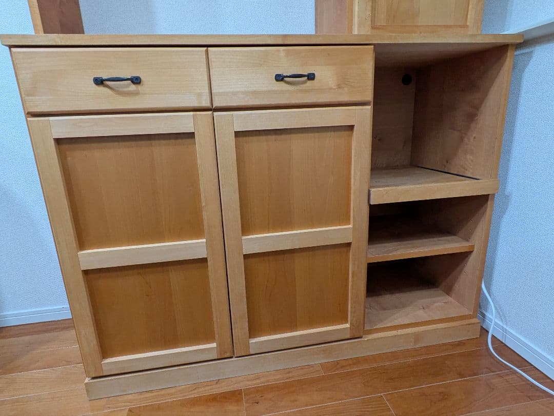 モモナチュラル 食器棚 VIBO カップボード アルダー材 送料込