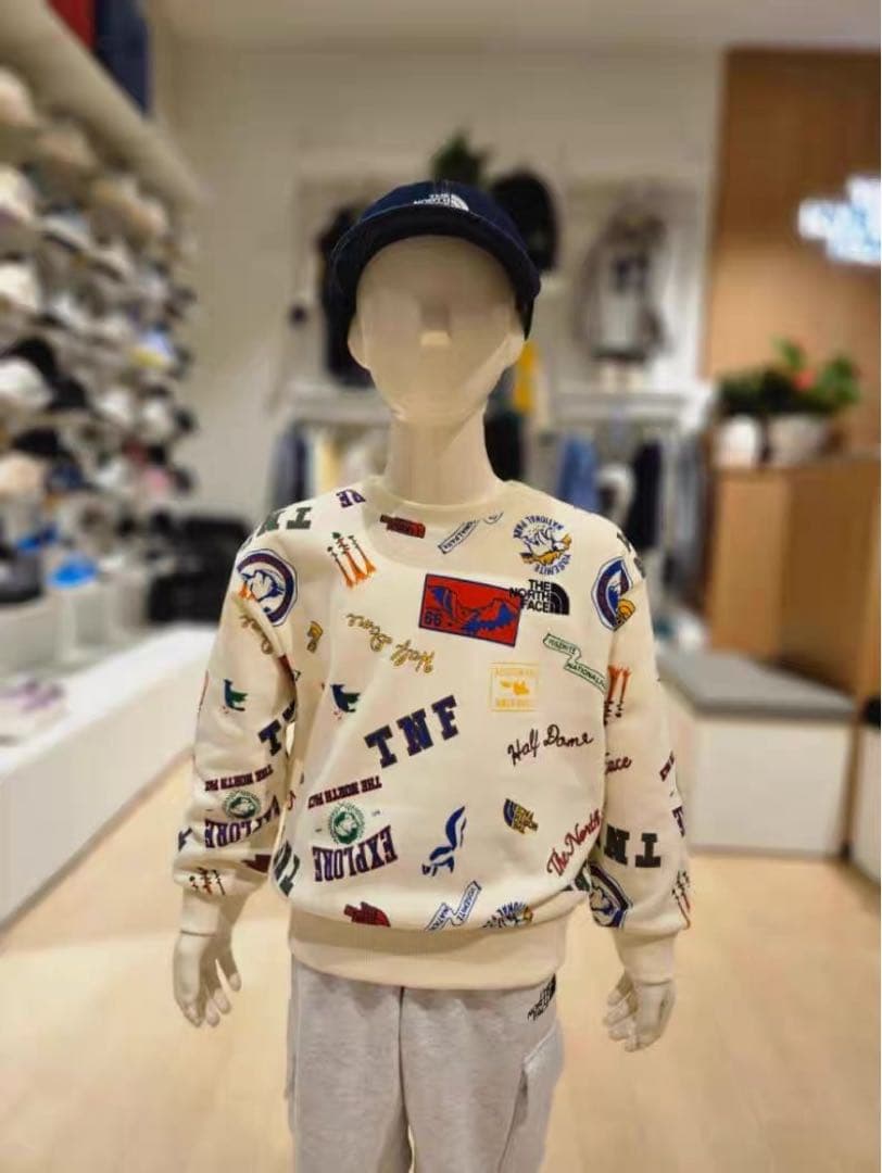 新品タグ付　ザノースフェイス　プリントワッペン　トレーナー　スウェット　120