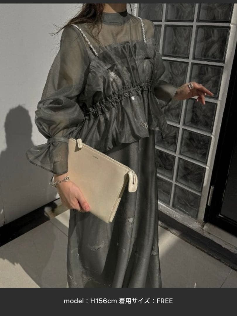 オケージョンドレス、ビスチェ付、モスグリーン【willfully】