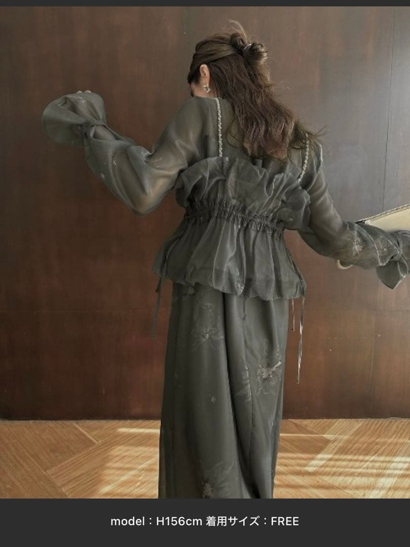 オケージョンドレス、ビスチェ付、モスグリーン【willfully】