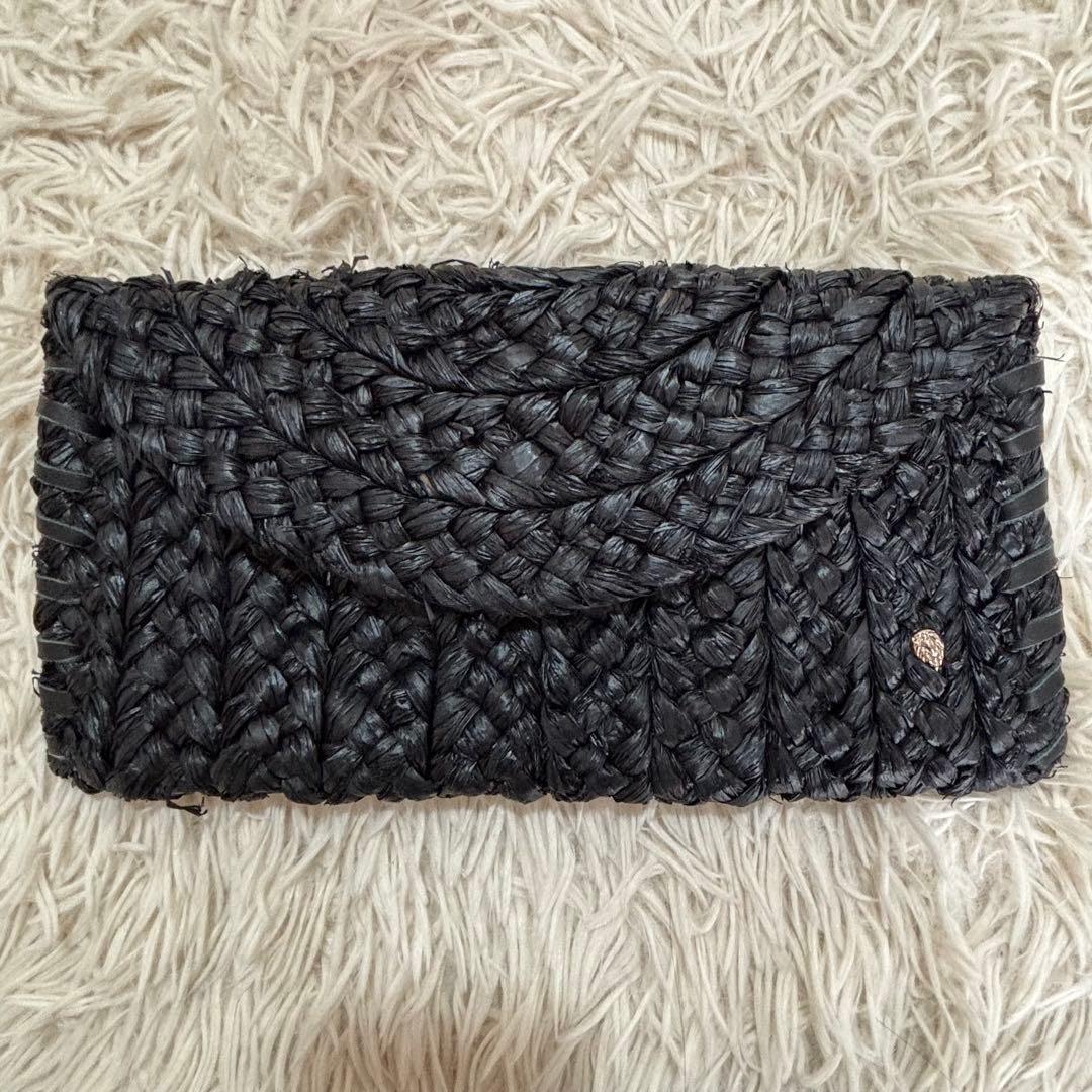 付属袋・ポーチ付 ヘレンカミンスキー カゴバッグ チャーム・フリンジ ラフィア