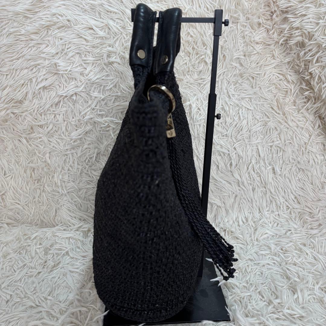 付属袋・ポーチ付 ヘレンカミンスキー カゴバッグ チャーム・フリンジ ラフィア