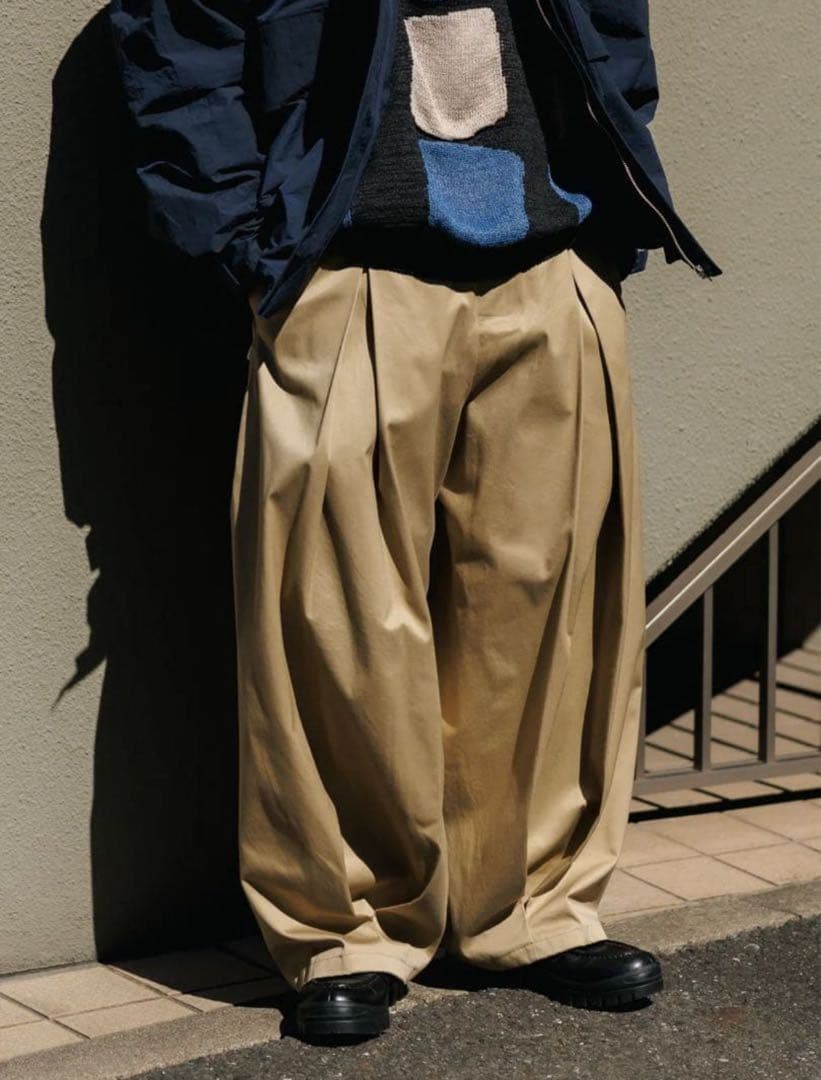 ❗️新品未使用❗️SAGE NATION BOX PLEAT TROUSER サンド