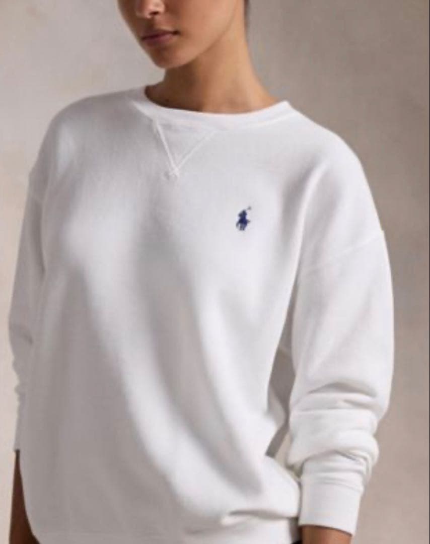 美品　ポロラルフローレン　現行　M ポニー　スウェット　トレーナー　裏起毛　白