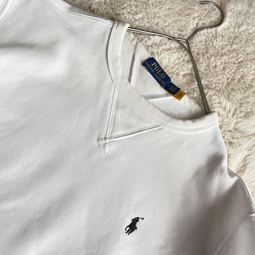 美品　ポロラルフローレン　現行　M ポニー　スウェット　トレーナー　裏起毛　白