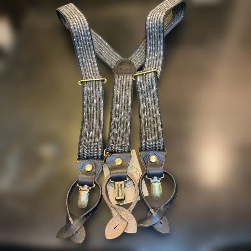 アートブラウン　クロムエクセルレザー　サスペンダー　モク黒　茶芯