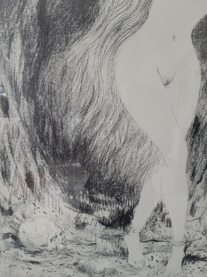 古沢岩美 【アンドロメダ 】リトグラフ E.A ギリシャ神話 額装 希少