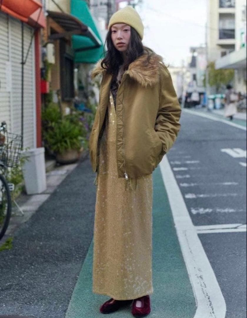 ZARA フェイクファー襟 ボンバージャケット ZW COLLECTION M