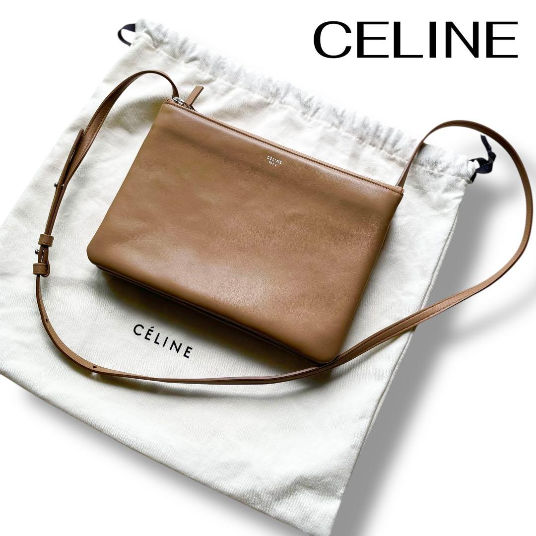 1度使用美品 CELINE セリーヌ ラムスキン キャメル トリコ バッグ