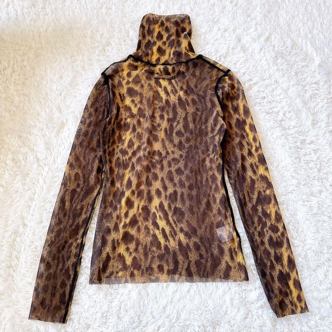 ジャンポールゴルチエ パワーネット ハイネックトップス ヒョウ柄 レオパード