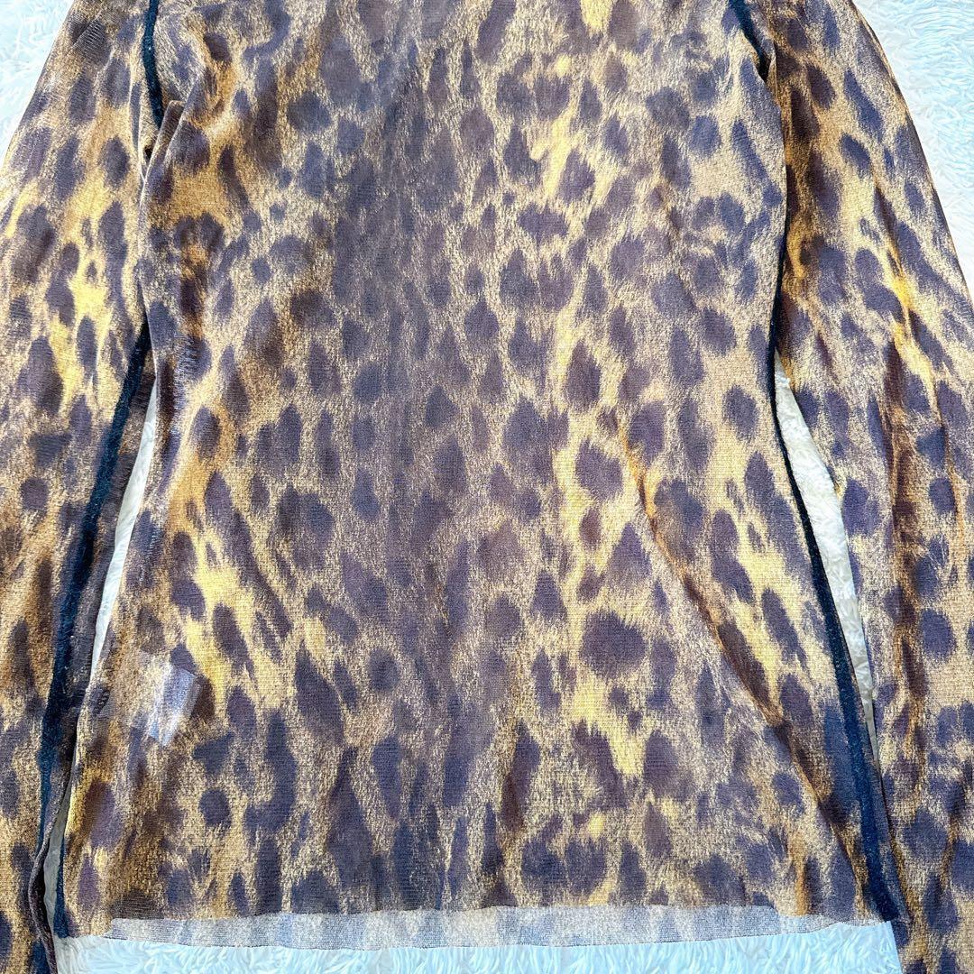 ジャンポールゴルチエ パワーネット ハイネックトップス ヒョウ柄 レオパード
