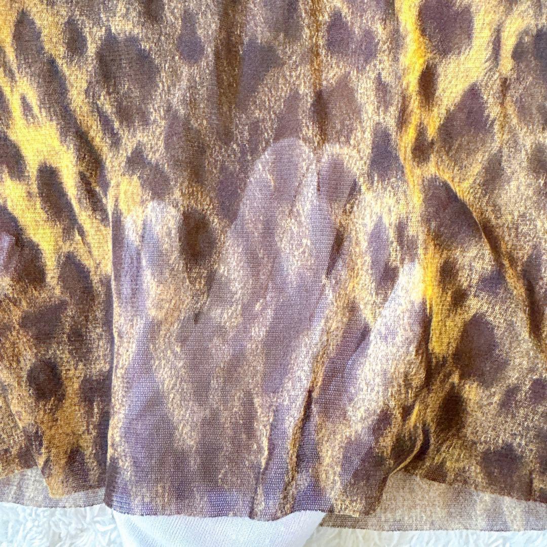 ジャンポールゴルチエ パワーネット ハイネックトップス ヒョウ柄 レオパード