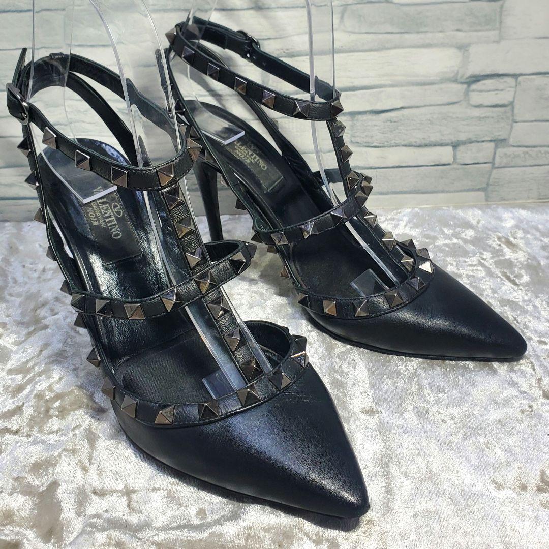 【ワケ有良品】VALENTINO 23cm パンプス ロックスタッズ 黒 36