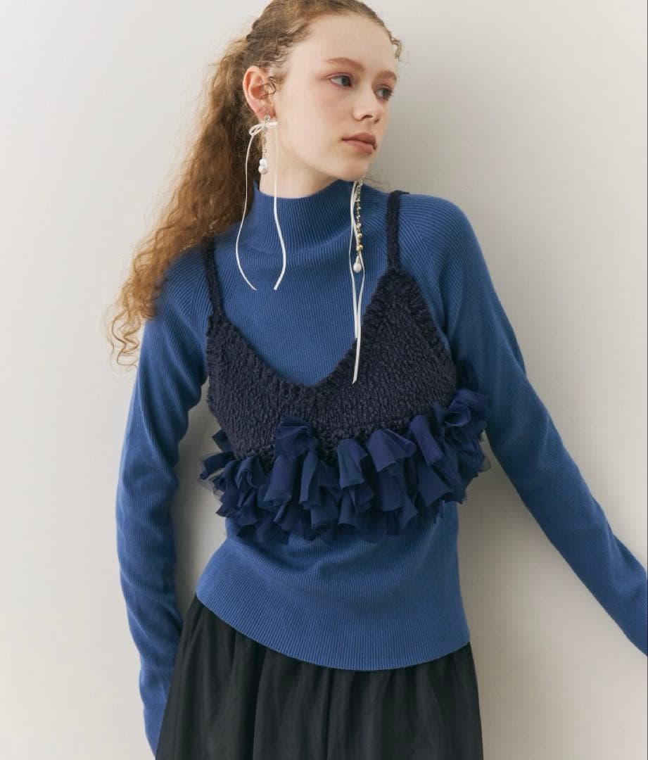 美品☆メニーリボンニットビスチェ☆J1U by LA BELLE ETUDE