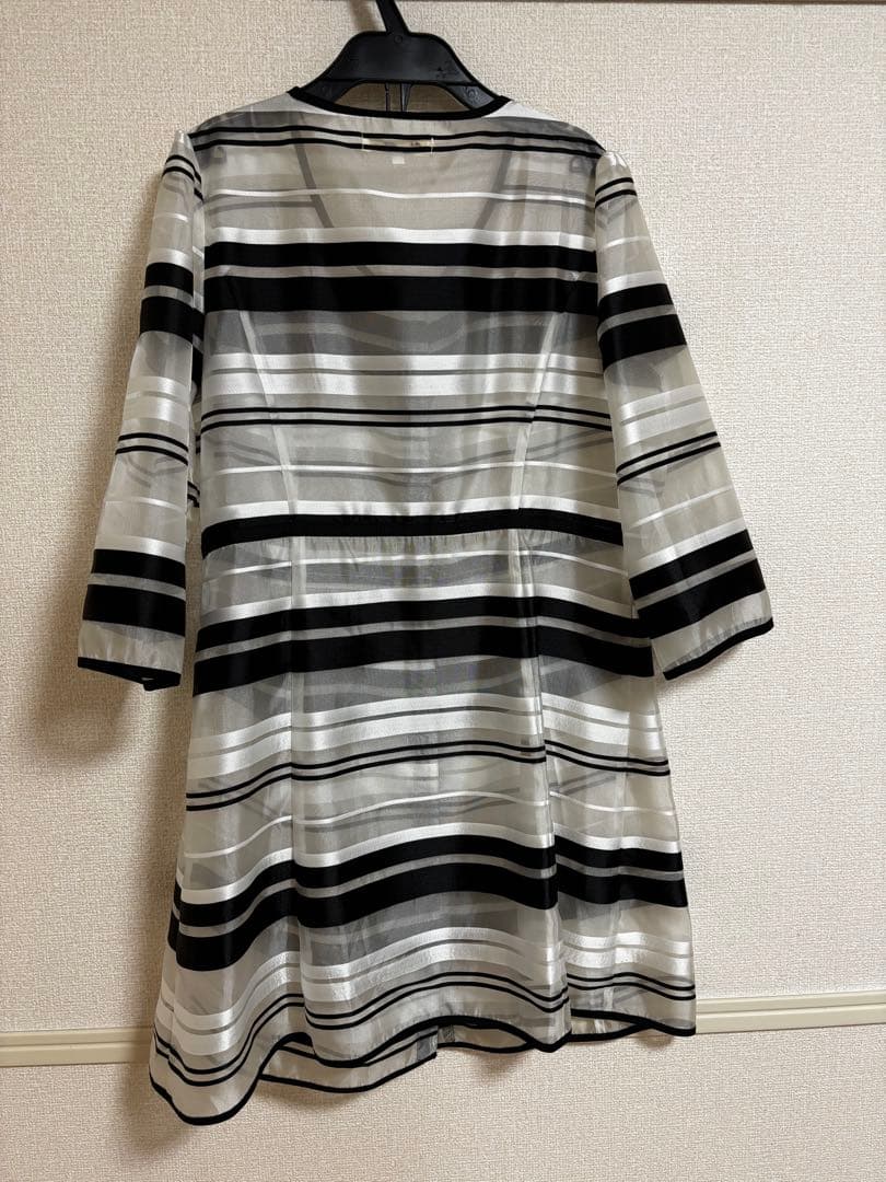 Super Beauty ストライプ 五分袖チュニック 44