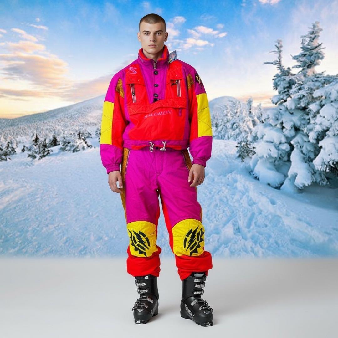 SALOMON ヴィンテージ スキーウェア スノーボード 上下 セットアップ