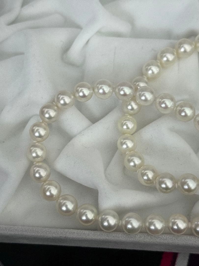 ク*ラ様 厚巻き良質無調色アコヤパールネックレス7-7.5mm鑑別書付