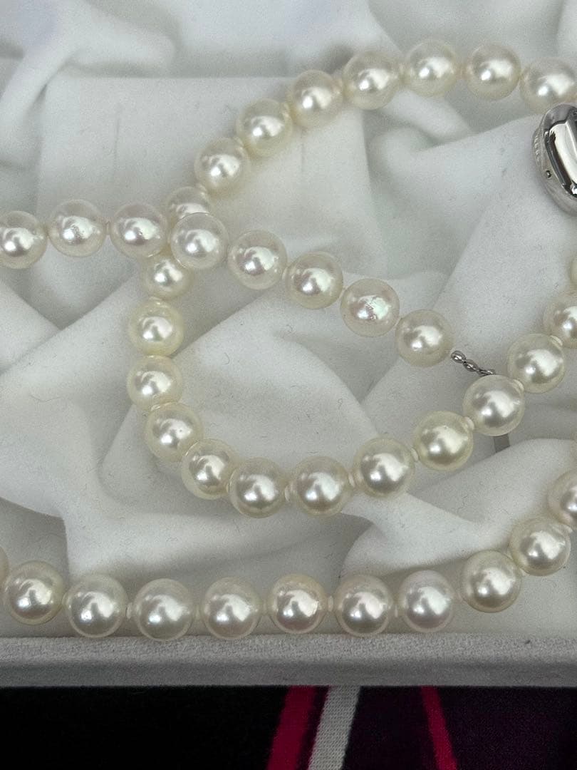 ク*ラ様 厚巻き良質無調色アコヤパールネックレス7-7.5mm鑑別書付