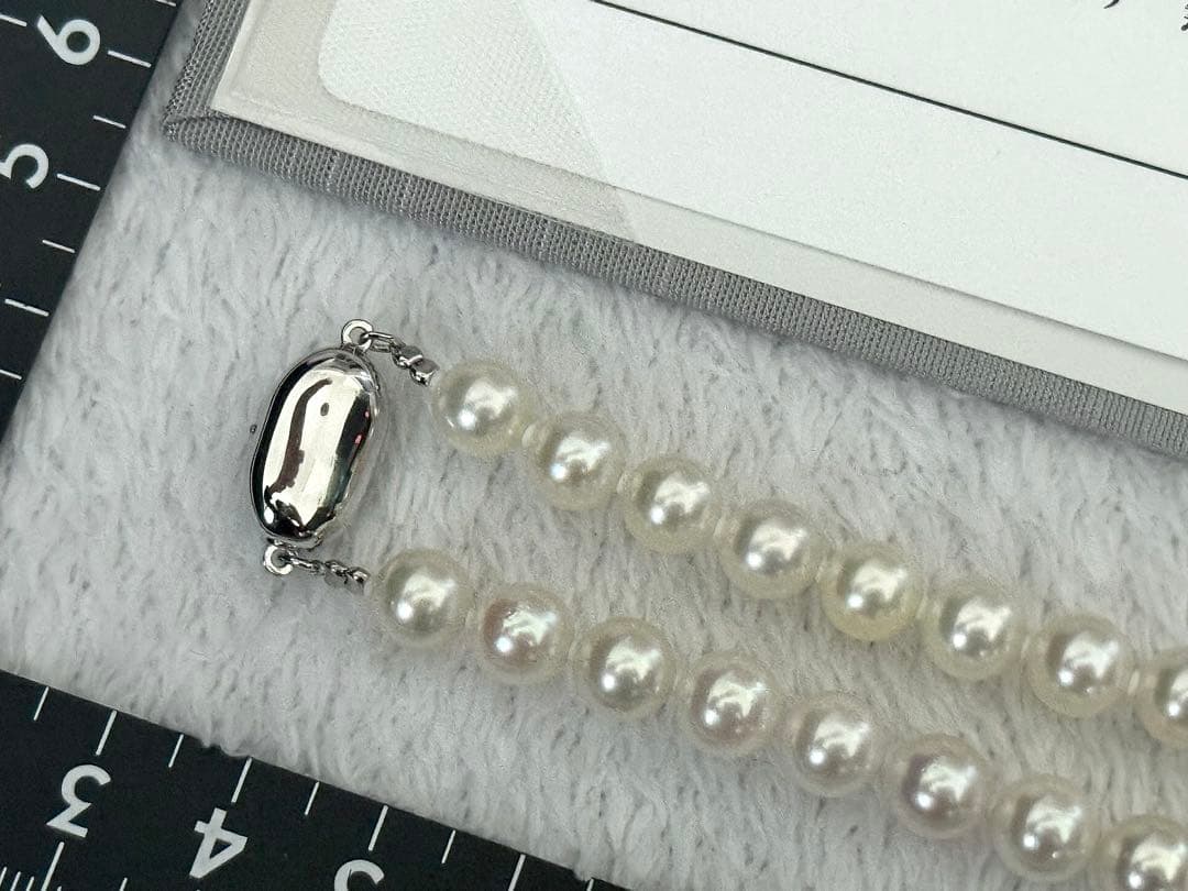 ク*ラ様 厚巻き良質無調色アコヤパールネックレス7-7.5mm鑑別書付