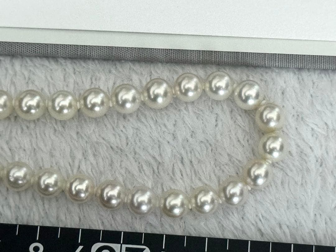 ク*ラ様 厚巻き良質無調色アコヤパールネックレス7-7.5mm鑑別書付