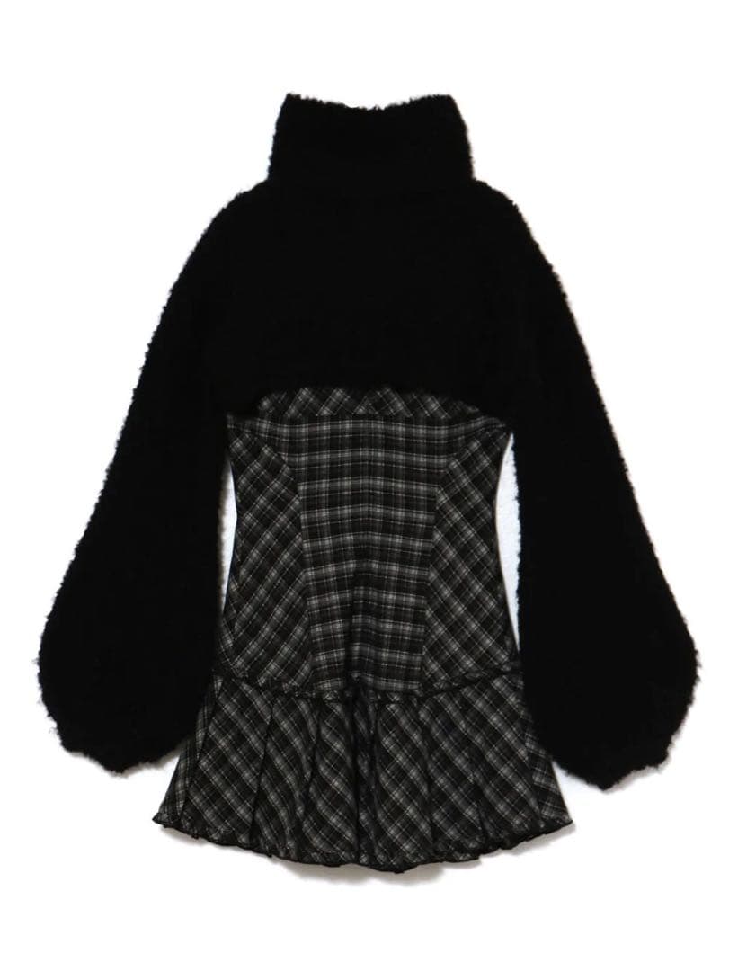 ワンピース Lulu check set mini dress black