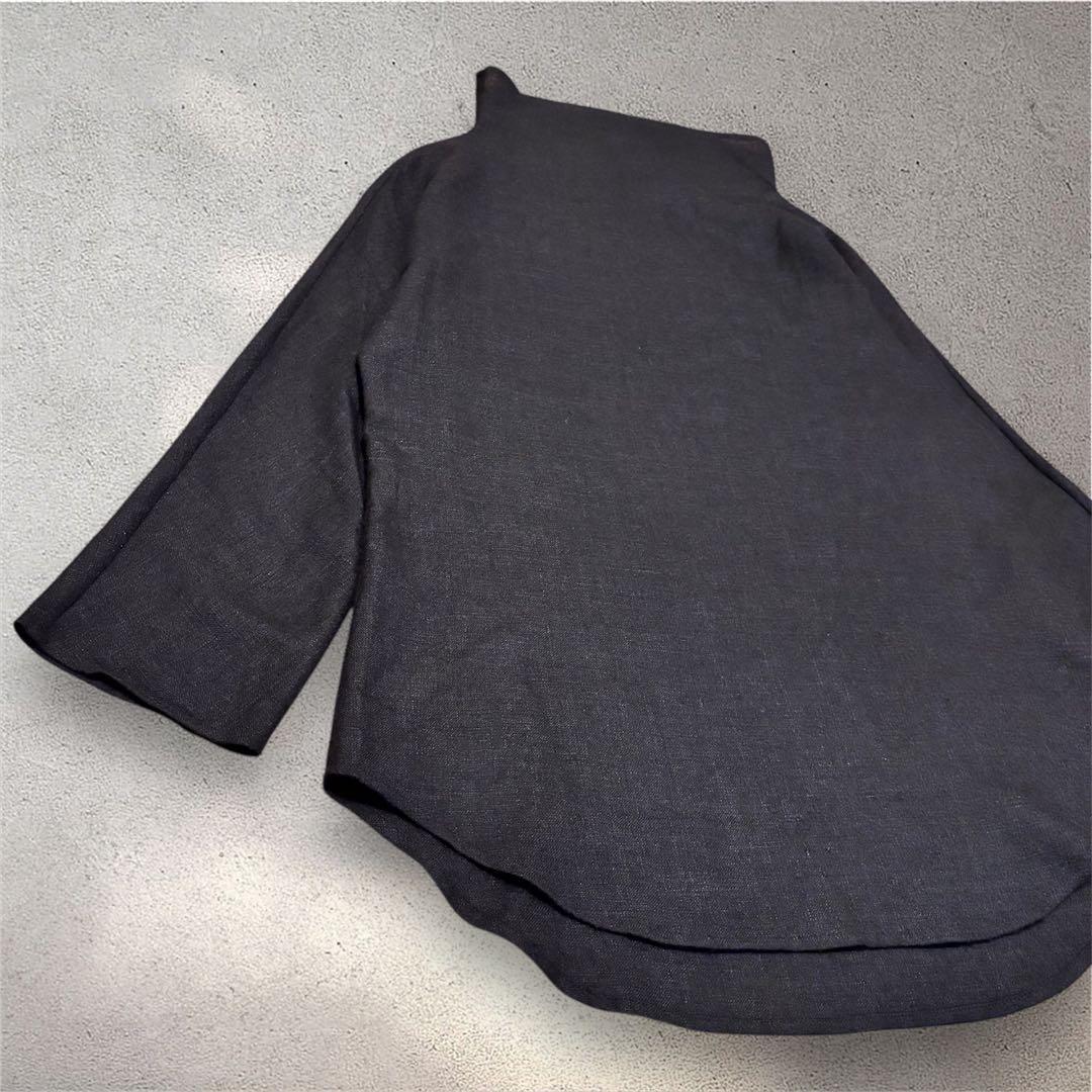 ミカコナカムラ　カシミヤ　リネン　ハイネックチュニック　ブラック　日本製