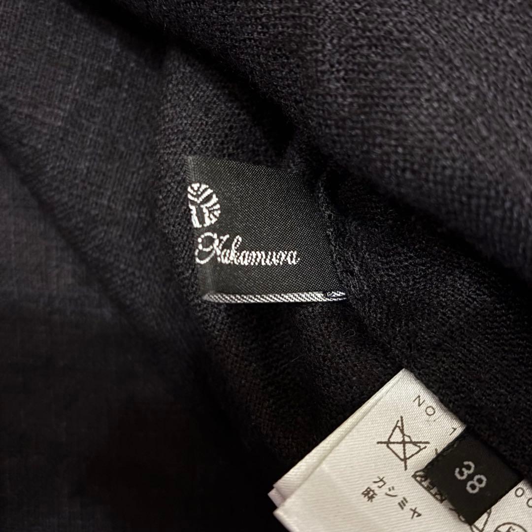 ミカコナカムラ　カシミヤ　リネン　ハイネックチュニック　ブラック　日本製