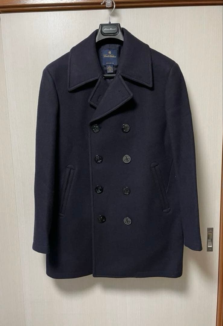ネイビー ウール ピーコート