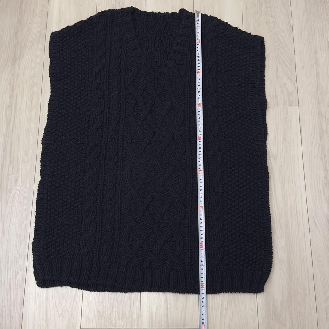 【nest Robe / ネストローブ】 ペルーハンドニットベスト　ブラック