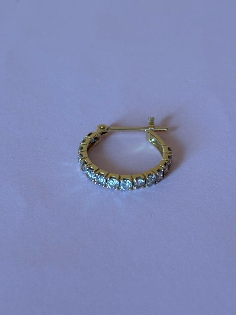 ダイヤモンド　フープピアス⭐️18K 0.5カラット　片耳
