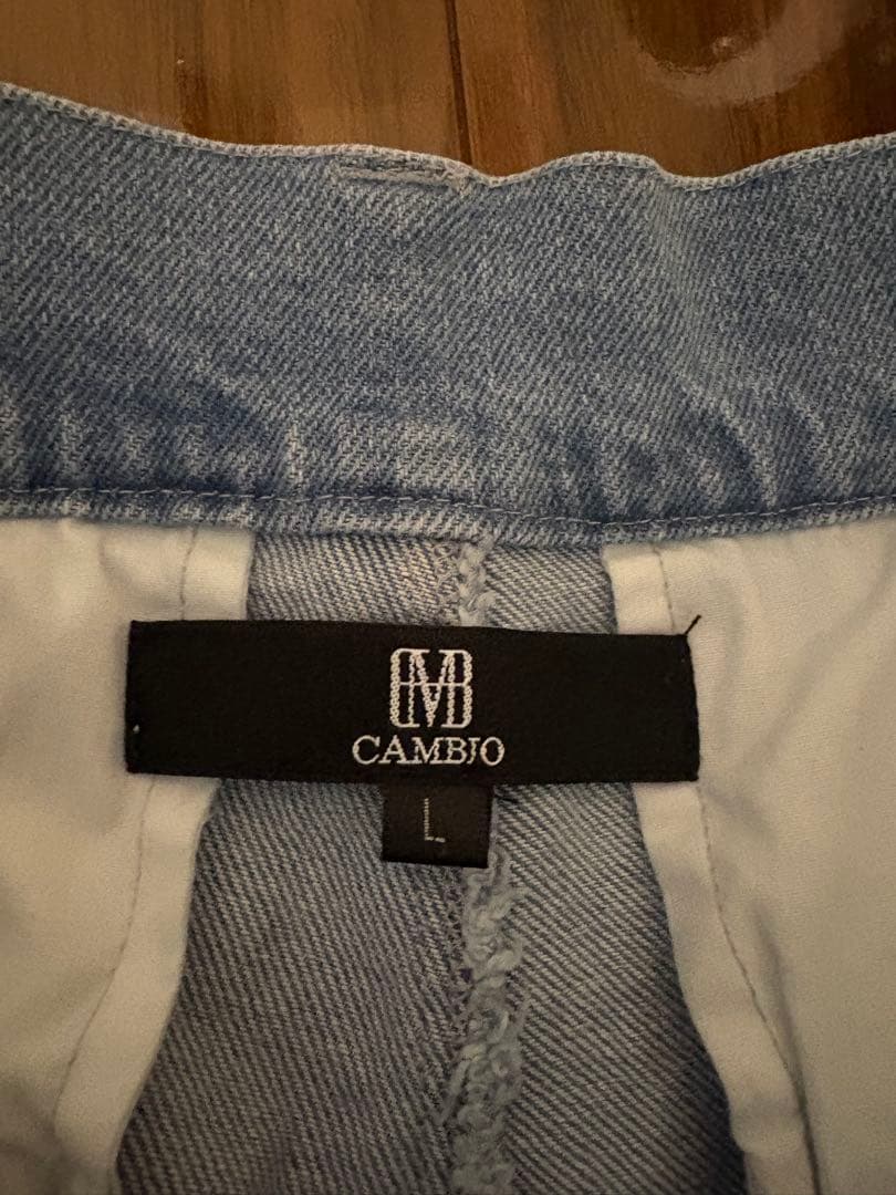 テーパードデニム　CAMBIO カンビオ サルエルパンツ裾リブデニムパンツ