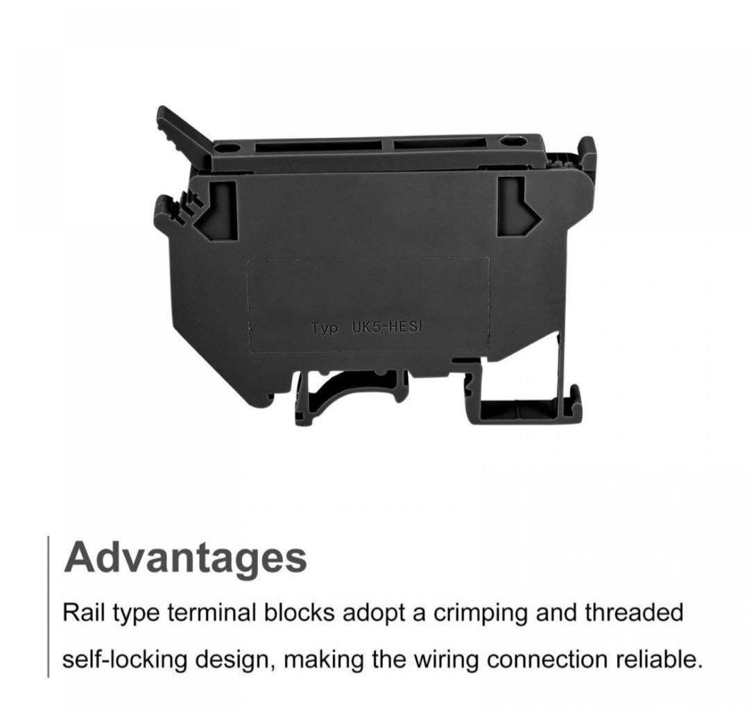 マウントヒューズホルダー 端子台 ネジ式 ブラック UK5 2個