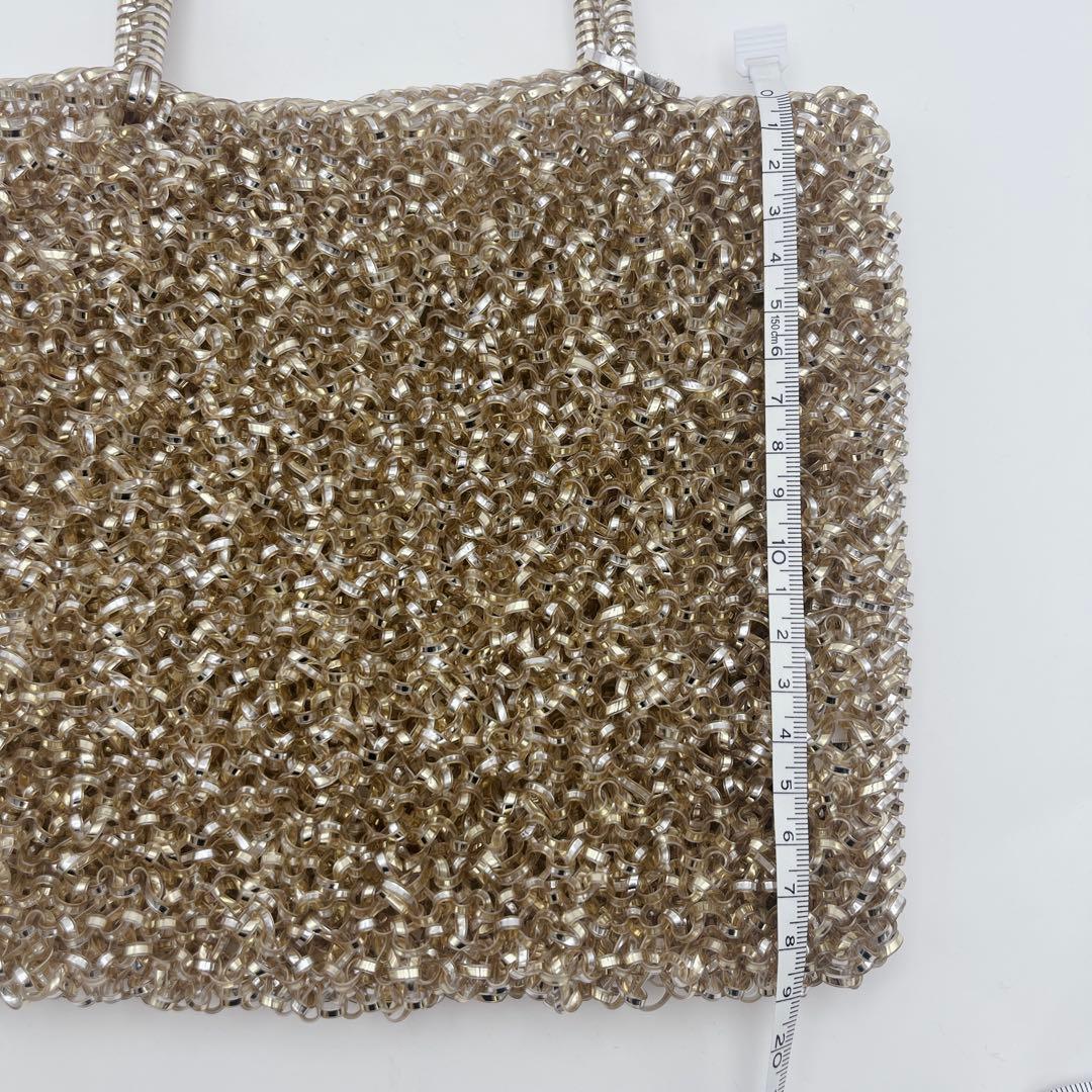 【美品】アンテプリマ スクエアワイヤーバッグ ゴールド ミニハンドバッグ