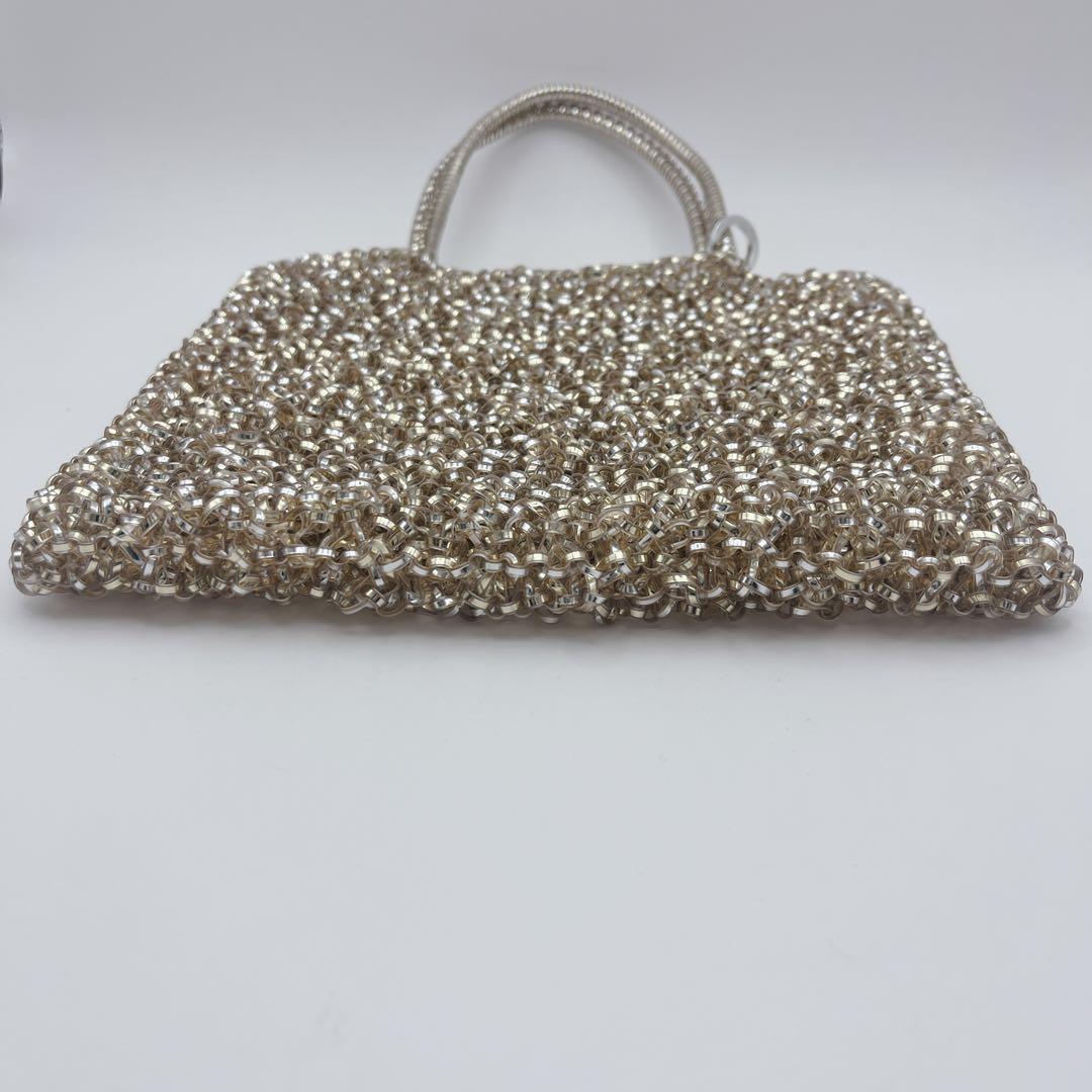 【美品】アンテプリマ スクエアワイヤーバッグ ゴールド ミニハンドバッグ