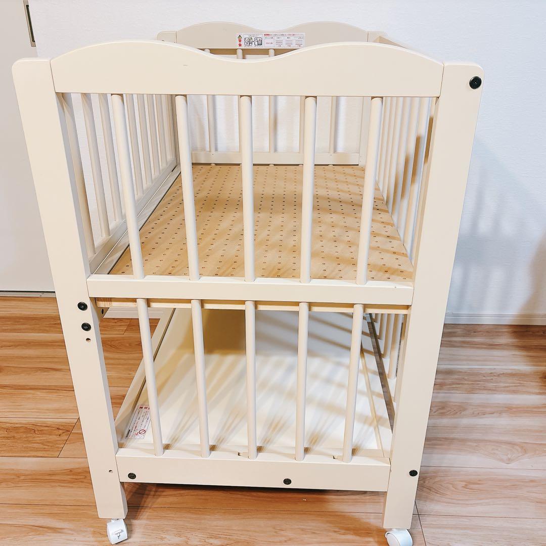 ✨送料無料✨ キンタロー ミニ アン ホワイト ミニ ベビーベッド 下段収納付き
