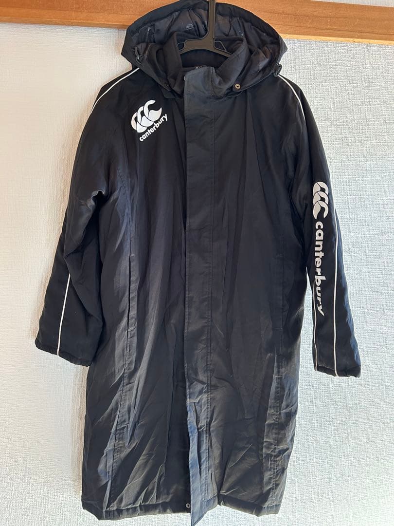 【年内発送本日購入迄】カンタベリー　ベンチコート 150cm 黒　フード付き