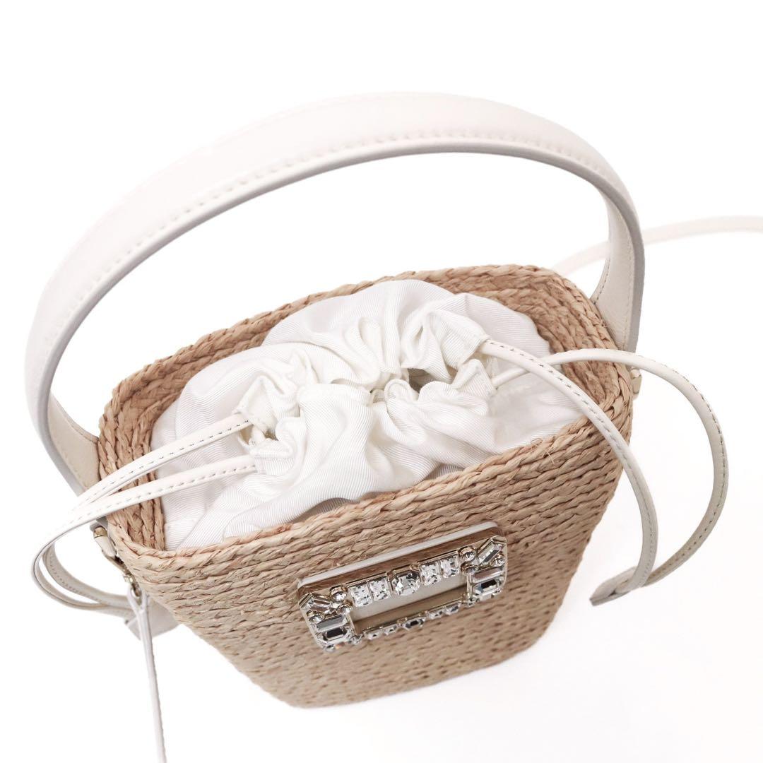 【極美品】ロジェヴィヴィエ かごバッグ ラフィア バスケット ミニ ベージュ
