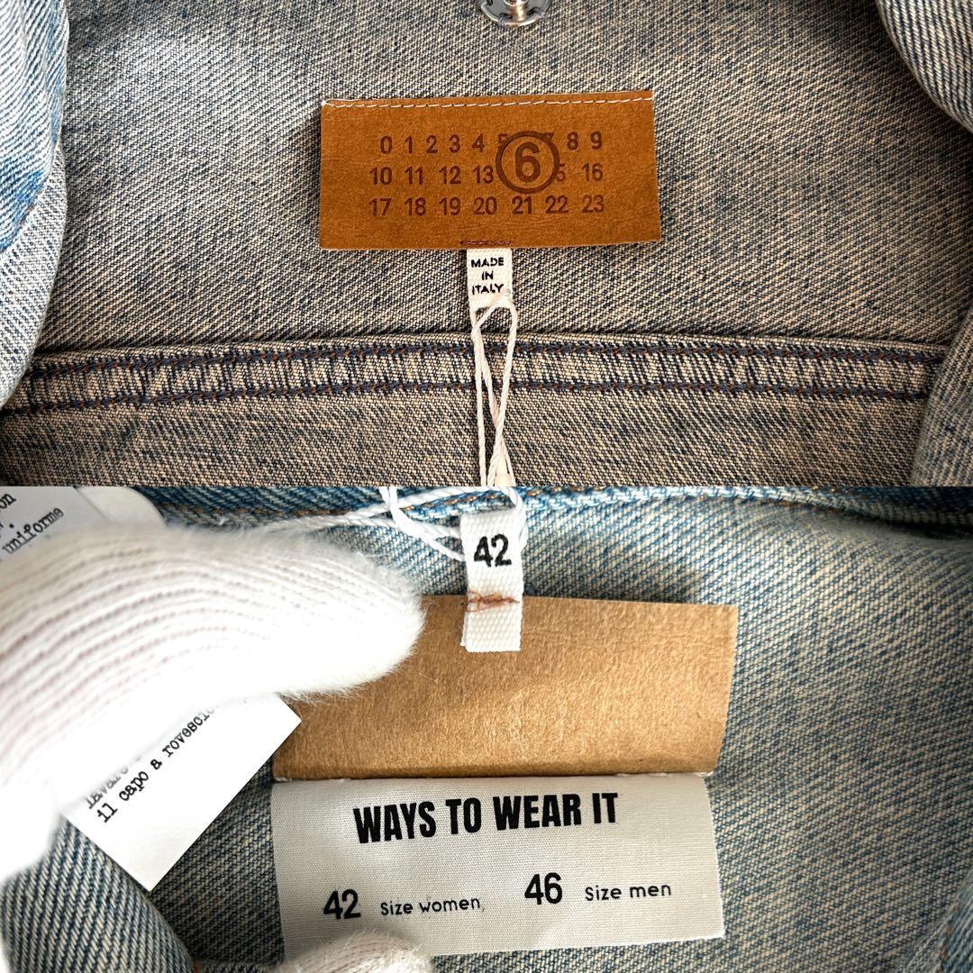 未使用品✨ MM6メゾンマルジェラ デニムジャケット ブルー ダメージ加工