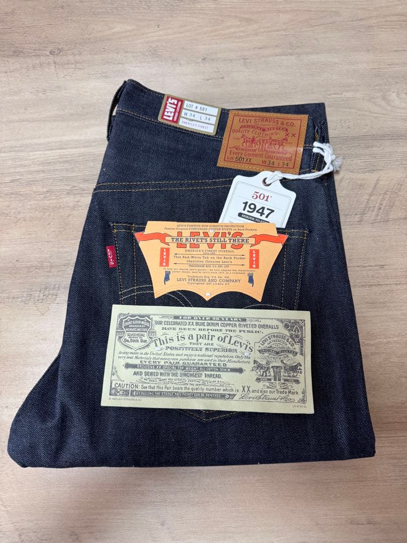LEVI'S LVC 501XX 1947 W34 L34 リジット