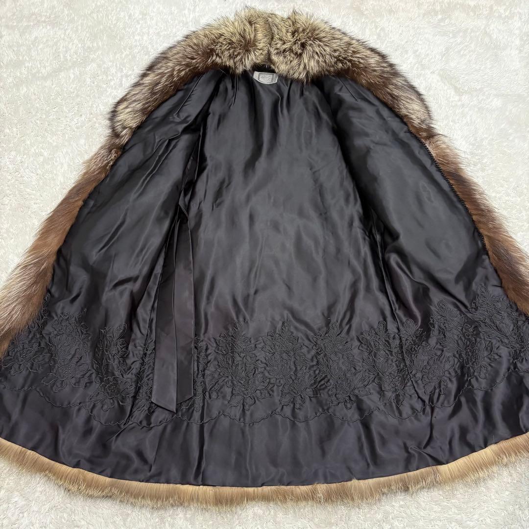 SAGA FOX 肉厚ふわふわ シルバーフォックス ロングコート 11号 L