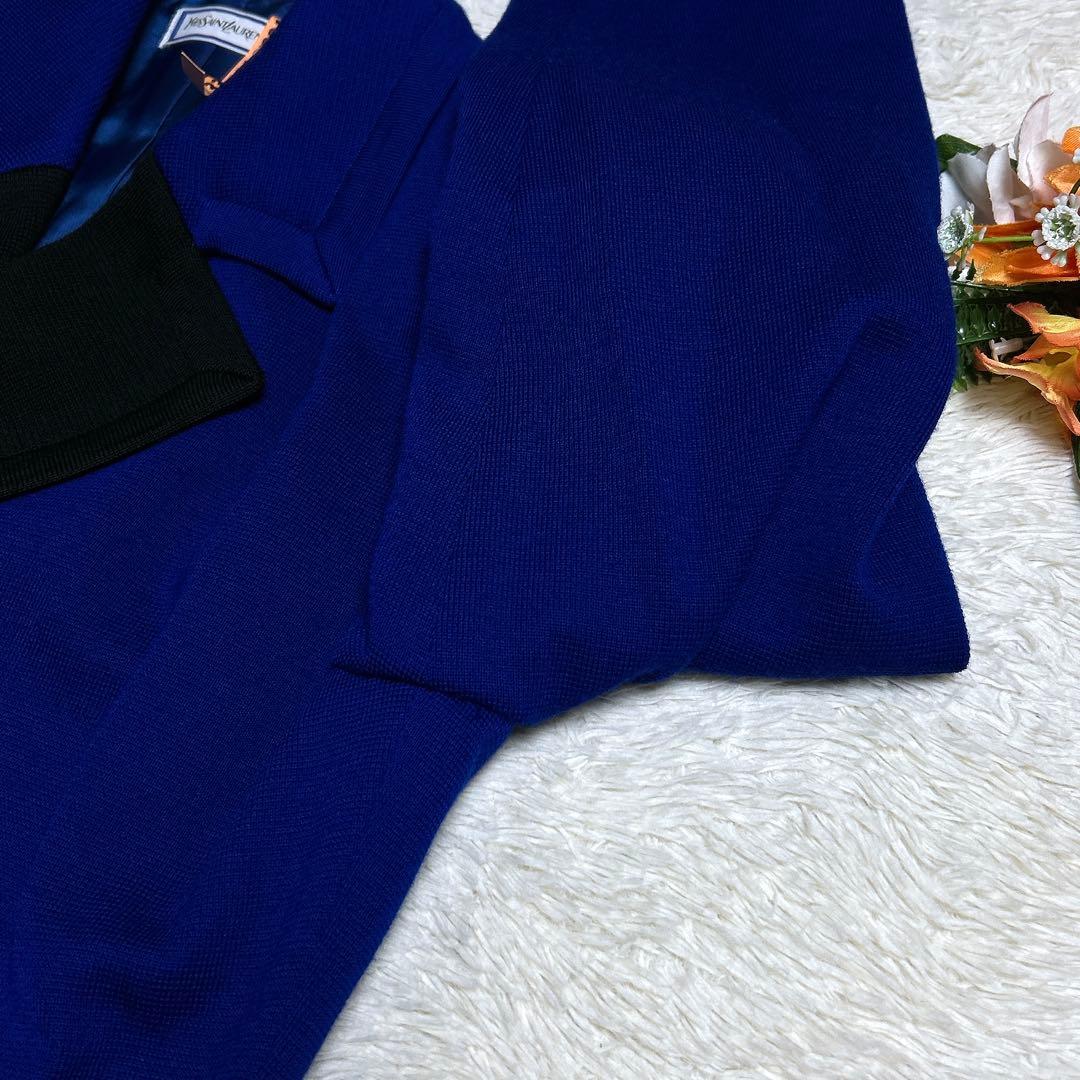 美品/イヴサンローラン　金ボタンバイカラージャケット　ダブル　ウール　M