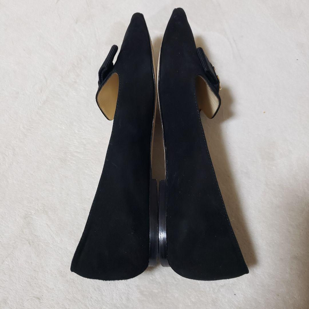 JIMMY CHOO フラットシューズ　ジミーチュウ　37 ロゴ　スエード　黒